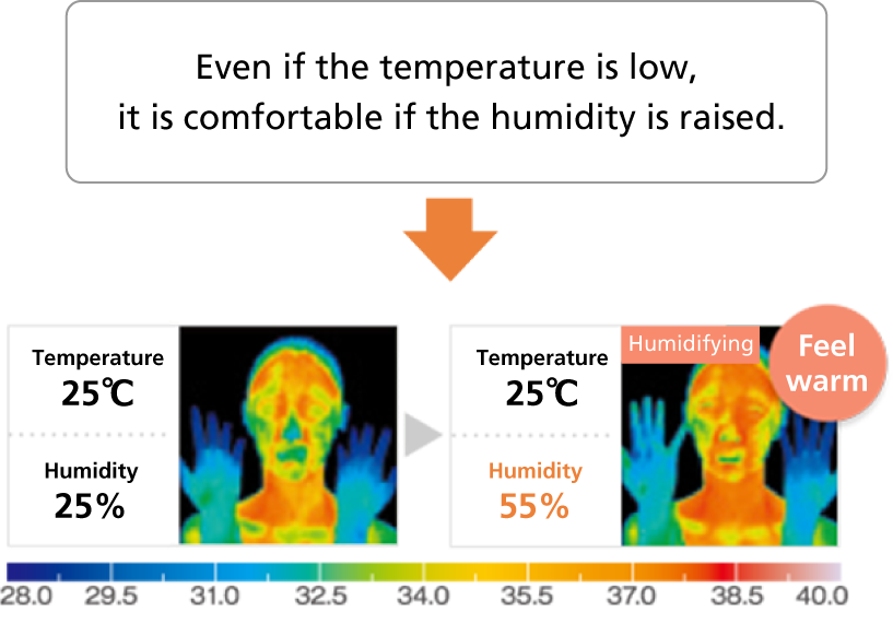 แม้ว่าอุณหภูมิจะต่ำ แต่ก็ยังรู้สึกสบายหากเพิ่มความชื้น